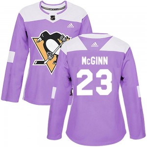 Women's Adidas Pittsburgh Penguins Brock McGinn Purple Fights Cancer Practice Jersey - Authentic