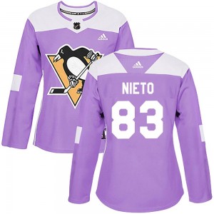 Women's Adidas Pittsburgh Penguins Matt Nieto Purple Fights Cancer Practice Jersey - Authentic