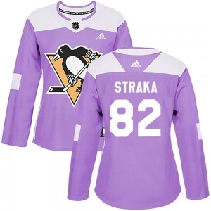Women's Adidas Pittsburgh Penguins Martin Straka Purple Fights Cancer Practice Jersey - Authentic