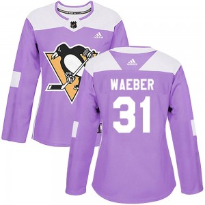 Women's Adidas Pittsburgh Penguins Ludovic Waeber Purple Fights Cancer Practice Jersey - Authentic