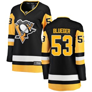 Women's Fanatics Branded Pittsburgh Penguins Teddy Blueger Blue Black Home Jersey - Breakaway