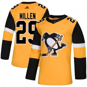 Men's Adidas Pittsburgh Penguins Greg Millen Gold Alternate Jersey - Authentic