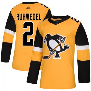 Men's Adidas Pittsburgh Penguins Chad Ruhwedel Gold Alternate Jersey - Authentic