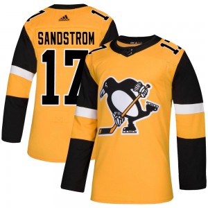 Men's Adidas Pittsburgh Penguins Tomas Sandstrom Gold Alternate Jersey - Authentic