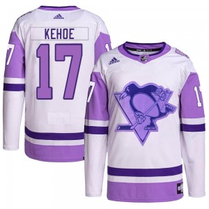 Youth Adidas Pittsburgh Penguins Rick Kehoe White/Purple Hockey Fights Cancer Primegreen Jersey - Authentic