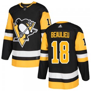 Men's Adidas Pittsburgh Penguins Nathan Beaulieu Black Home Jersey - Authentic