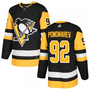 Men's Adidas Pittsburgh Penguins Vasily Ponomarev Black Home Jersey - Authentic
