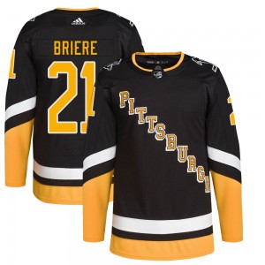 Men's Adidas Pittsburgh Penguins Michel Briere Black 2021/22 Alternate Primegreen Pro Player Jersey - Authentic
