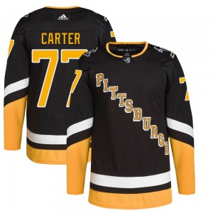 Men's Adidas Pittsburgh Penguins Jeff Carter Black 2021/22 Alternate Primegreen Pro Player Jersey - Authentic