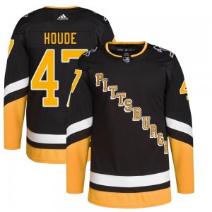 Men's Adidas Pittsburgh Penguins Samuel Houde Black 2021/22 Alternate Primegreen Pro Player Jersey - Authentic