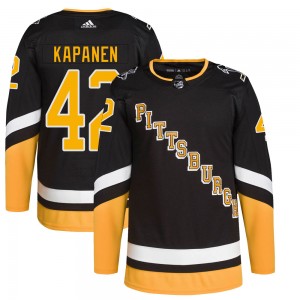 Men's Adidas Pittsburgh Penguins Kasperi Kapanen Black 2021/22 Alternate Primegreen Pro Player Jersey - Authentic