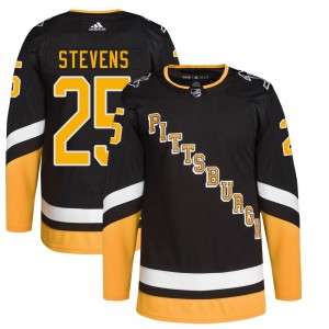 Men's Adidas Pittsburgh Penguins Kevin Stevens Black 2021/22 Alternate Primegreen Pro Player Jersey - Authentic