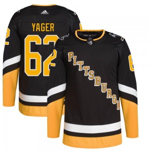 Men's Adidas Pittsburgh Penguins Brayden Yager Black 2021/22 Alternate Primegreen Pro Player Jersey - Authentic