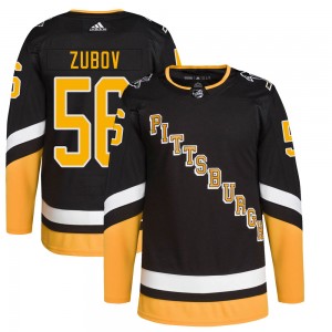 Men's Adidas Pittsburgh Penguins Sergei Zubov Black 2021/22 Alternate Primegreen Pro Player Jersey - Authentic