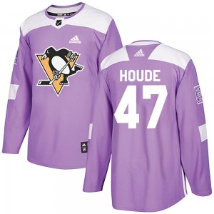 Youth Adidas Pittsburgh Penguins Samuel Houde Purple Fights Cancer Practice Jersey - Authentic