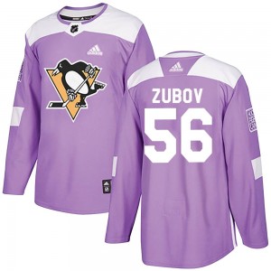 Youth Adidas Pittsburgh Penguins Sergei Zubov Purple Fights Cancer Practice Jersey - Authentic
