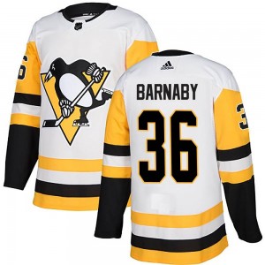 Men's Adidas Pittsburgh Penguins Matthew Barnaby White Away Jersey - Authentic