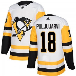 Men's Adidas Pittsburgh Penguins Jesse Puljujarvi White Away Jersey - Authentic