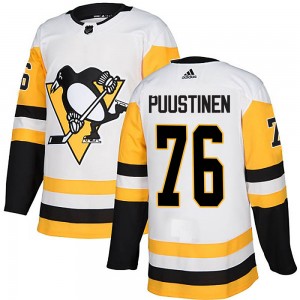 Men's Adidas Pittsburgh Penguins Valtteri Puustinen White Away Jersey - Authentic
