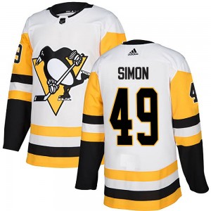 Men's Adidas Pittsburgh Penguins Dominik Simon White Away Jersey - Authentic