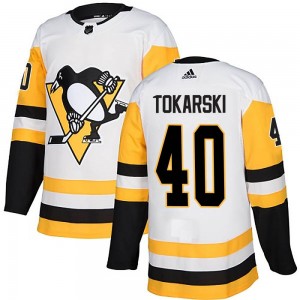 Men's Adidas Pittsburgh Penguins Dustin Tokarski White Away Jersey - Authentic