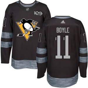 Men's Pittsburgh Penguins Brian Boyle Black 1917-2017 100th Anniversary Jersey - Authentic