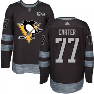 Men's Pittsburgh Penguins Jeff Carter Black 1917-2017 100th Anniversary Jersey - Authentic
