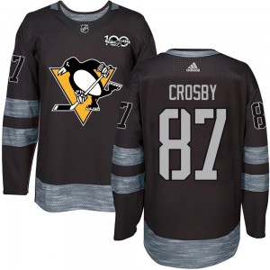 Men's Pittsburgh Penguins Sidney Crosby Black 1917-2017 100th Anniversary Jersey - Authentic