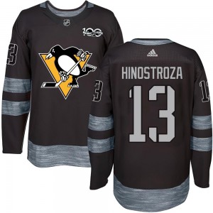 Men's Pittsburgh Penguins Vinnie Hinostroza Black 1917-2017 100th Anniversary Jersey - Authentic