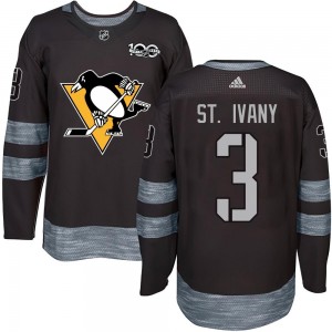 Men's Pittsburgh Penguins Jack St. Ivany Black 1917-2017 100th Anniversary Jersey - Authentic