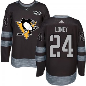 Men's Pittsburgh Penguins Troy Loney Black 1917-2017 100th Anniversary Jersey - Authentic