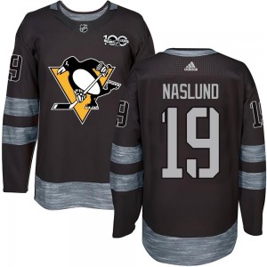 Men's Pittsburgh Penguins Markus Naslund Black 1917-2017 100th Anniversary Jersey - Authentic
