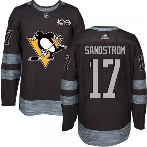 Men's Pittsburgh Penguins Tomas Sandstrom Black 1917-2017 100th Anniversary Jersey - Authentic