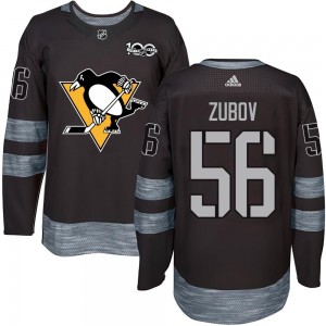Men's Pittsburgh Penguins Sergei Zubov Black 1917-2017 100th Anniversary Jersey - Authentic