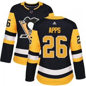 Women's Adidas Pittsburgh Penguins Syl Apps Black Home Jersey - Authentic