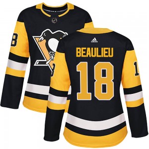Women's Adidas Pittsburgh Penguins Nathan Beaulieu Black Home Jersey - Authentic