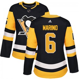Women's Adidas Pittsburgh Penguins John Marino Black Home Jersey - Authentic