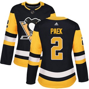 Women's Adidas Pittsburgh Penguins Jim Paek Black Home Jersey - Authentic