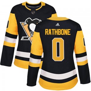 Women's Adidas Pittsburgh Penguins Jack Rathbone Black Home Jersey - Authentic