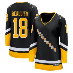Women's Fanatics Branded Pittsburgh Penguins Nathan Beaulieu Black 2021/22 Alternate Breakaway Player Jersey - Premier