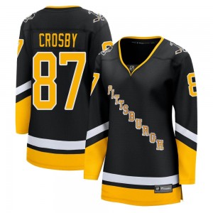 Women's Fanatics Branded Pittsburgh Penguins Sidney Crosby Black 2021/22 Alternate Breakaway Player Jersey - Premier