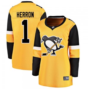 Women's Fanatics Branded Pittsburgh Penguins Denis Herron Gold Alternate Jersey - Breakaway
