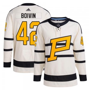 Men's Adidas Pittsburgh Penguins Leo Boivin Cream 2023 Winter Classic Jersey - Authentic
