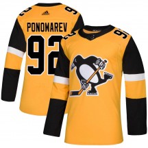Men's Adidas Pittsburgh Penguins Vasily Ponomarev Gold Alternate Jersey - Authentic