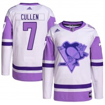Youth Adidas Pittsburgh Penguins Matt Cullen White/Purple Hockey Fights Cancer Primegreen Jersey - Authentic