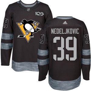 Men's Pittsburgh Penguins Alex Nedeljkovic Black 1917-2017 100th Anniversary Jersey - Authentic